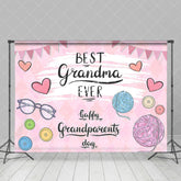 Aperturee - Aperturee Best Grandma Ever Happy Grandparents Day Backdrop
